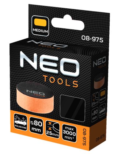 Neo Tools Polírkorong 80x25mm, közepes keménységű szivacs