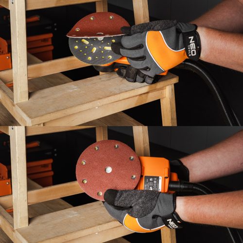 Neo Tools Csiszolókorong tépőzáras 150mm, P60, 9 lyukkal, 5db, 04-721-hez