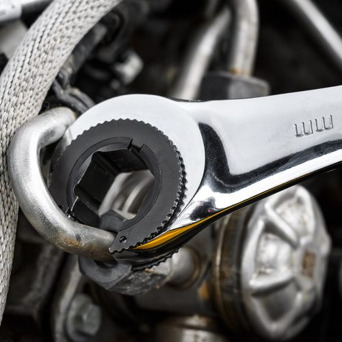 Neo Tools Racsnis csillag-villáskulcs, félig nyitott, 9mm