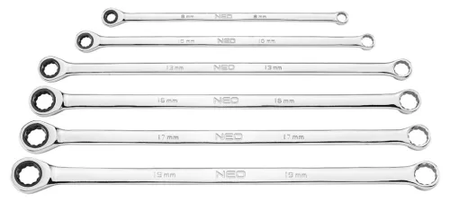 Neo Tools Racsnis hosszú csillagkulcs készlet 6db, 8-19mm