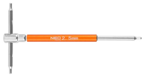 Neo Tools Imbuszkulcs készlet, T-fogantyús, 2-10mm, 10db-os