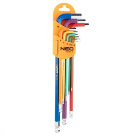 Neo Tools imbuszkulcs készlet 9r. 1,5-10 hosszú színes