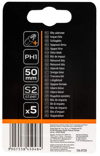 Neo Tools Torziós ütvecsavarozó bitek S2, 50mm, PH1, 5db