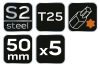 Neo Tools Torziós ütvecsavarozó bitek S2, 50mm, T25, 5db