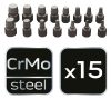 Neo Tools Törtcsavar-kihajtó készlet, 1/2", 15db, 3-14mm (M6-M24)