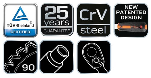 Neo Tools Dugókulcskészlet 1/2", 12db