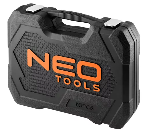 Neo Tools Szerszám és dugókulcs készlet, 1/4", 1/2", EVA habszivacs, műanyag koffer, 96db