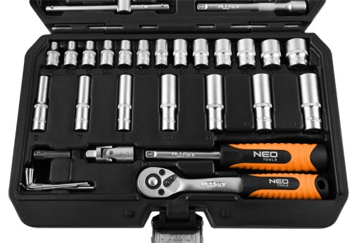 Neo Tools Dugókulcs és bit készlet, 1/4", matt felület, 55db