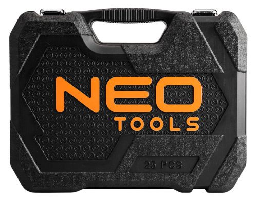Neo Tools Dugókulcs és hajtószár készlet, matt felület, 25 db