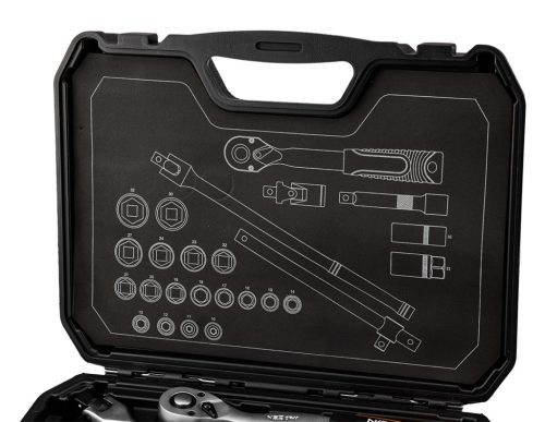 Neo Tools Dugókulcs és hajtószár készlet, matt felület, 25 db