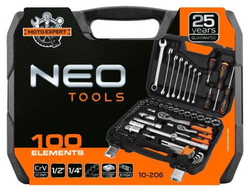 Neo Tools Dugókulcskészlet 1/2 ", 1/4", 108db
