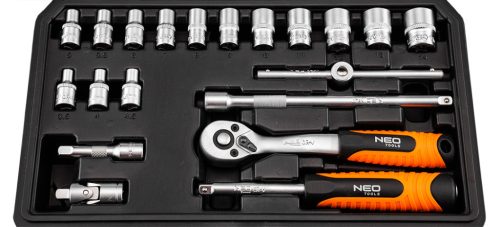 Neo Tools Dugókulcskészlet 1/4", matt felület, 20db