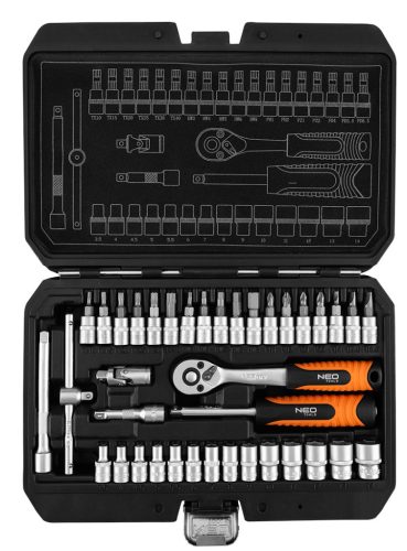 Neo Tools Dugókulcskészlet 1/4", matt felület, 38db