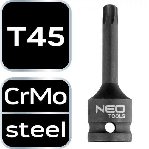 Neo Tools Torziós bit ütvecsavarozókhoz 1/2" T45