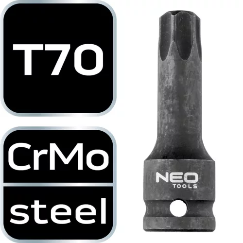 Neo Tools Torziós bit ütvecsavarozókhoz 1/2" T70