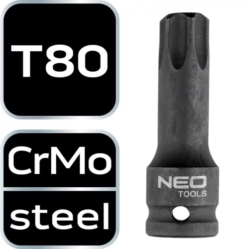Neo Tools Torziós bit ütvecsavarozókhoz 1/2" T80