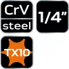 Neo Tools Torx dugókulcs 1/4" 87mm TX10
