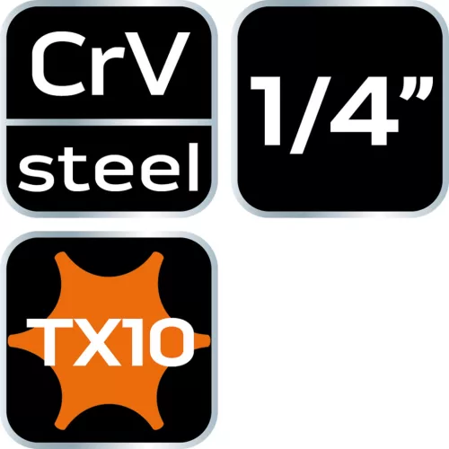 Neo Tools Torx dugókulcs 1/4" 87mm TX10