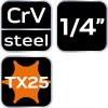 Neo Tools Torx dugókulcs 1/4" 87mm TX25
