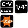 Neo Tools Torx dugókulcs 1/4" 87mm TX27