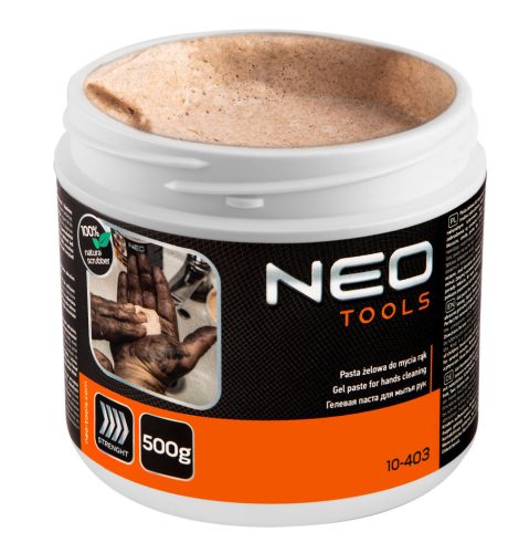 Neo Tools Kéztisztító paszta EXTRA erős 500g, ragasztó, gyanta, szilikon, lakk, festék, poliuretán hab, polimer