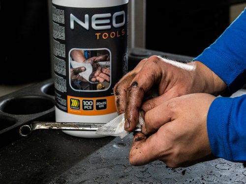 Neo Tools Kéztisztító kendő, 100 lap, ragasztó, gyanta, szilikon, lakk, festék, poliuretán hab és polimer