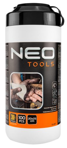 Neo Tools Kéztisztító kendő, 100 lap, ragasztó, gyanta, szilikon, lakk, festék, poliuretán hab és polimer