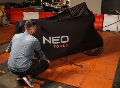 Neo Tools Motortakaró ponyva, 220x105x130cm, lélegző, beltéri