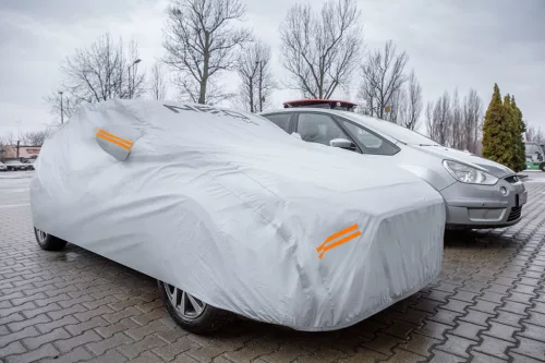 Neo Tools Autótakaró ponyva, 20 rétegű, vízálló, vezetőoldali cippzáras ajtónyílás, 533X178X119cm, XL