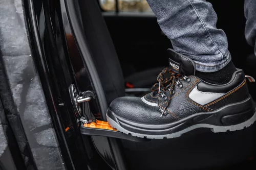 Neo Tools Univerzális autólépcső, 3 az 1-ben szerszám lépcső tetőcsomagtartóhoz, üvegtörő, telefontartó