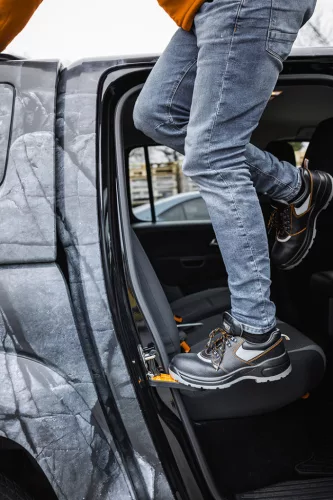 Neo Tools Univerzális autólépcső, 3 az 1-ben szerszám lépcső tetőcsomagtartóhoz, üvegtörő, telefontartó