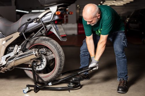 Neo Tools Motorkerékpár állvány, görgős, hátsó kerékhez