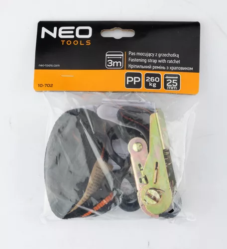 Neo Tools Rakományrögzítő racsnis heveder 3m/25mm, 260kg
