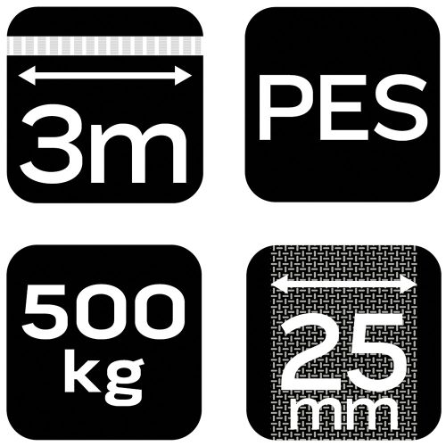 Neo Tools Rakományrögzítő racsnis heveder 3m/25mm, 500kg