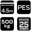 Neo Tools Rakományrögzítő racsnis heveder 4,5m/25mm, 500kg