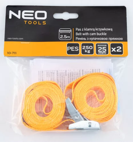 Neo Tools Rakományrögzítő heveder 2,5m/25mm, 2db/cs