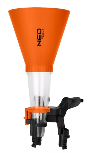 Neo Tools Tölcsér, 125mm, univerzális rögzítőkonzollal, vegyszerálló