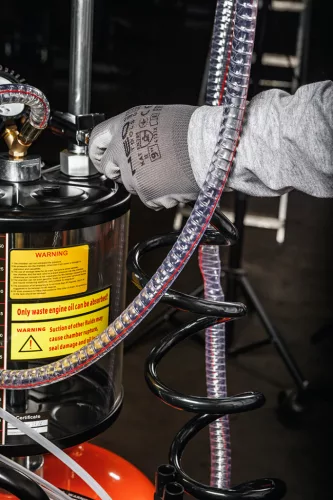 Neo Tools Mobil olajleeresztő/ leszívó készülék, pneumatikus, leeresztő tál 10l, ellenőrzőhenger 10l, gyűjtőtartály 70l