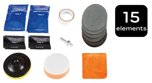 Neo Tools Fényszóró felújító-polírozó készlet, 15db-os