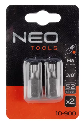Neo Tools Spline bit, 3/8", M8x30mm, S2, 2db