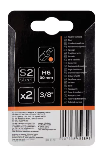 Neo Tools Spline bit, 3/8", M8x30mm, S2, 2db