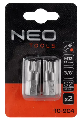 Neo Tools Spline bit, 3/8", M12x30mm, S2, 2db