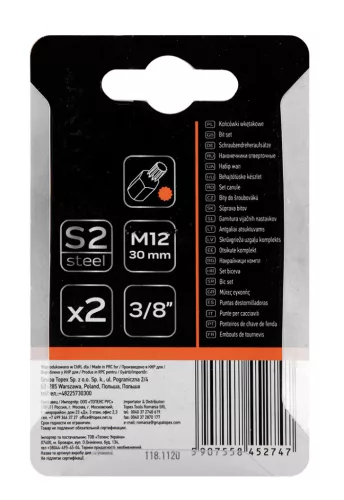 Neo Tools Spline bit, 3/8", M12x30mm, S2, 2db