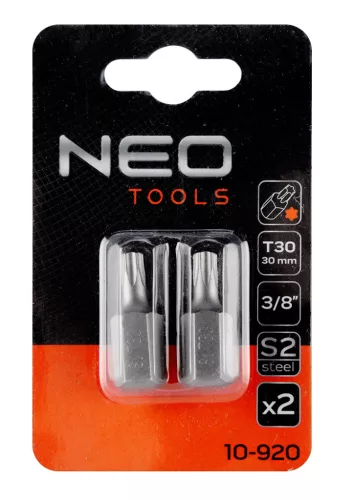 Neo Tools Torx bit, 3/8", T30x30mm, S2, 2db