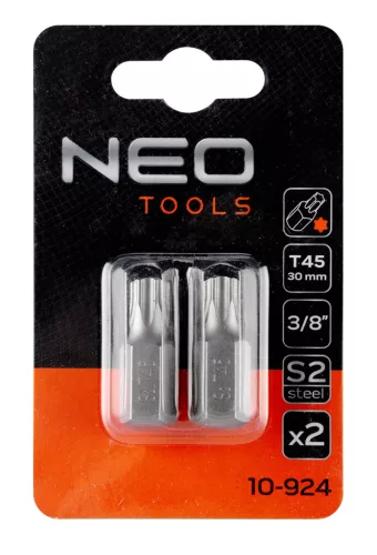 Neo Tools Torx bit, 3/8", T45x30mm, S2, 2db
