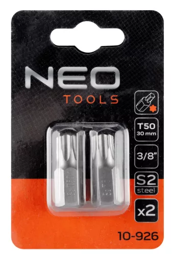 Neo Tools Torx bit, 3/8", T50x30mm, S2, 2db