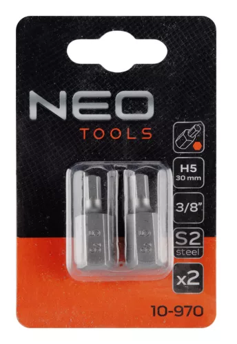 Neo Tools Imbusz bit, 3/8", 5x30mm, S2, 2db