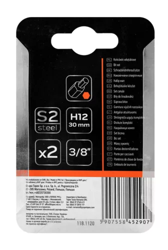 Neo Tools Imbusz bit, 3/8", 12x30mm, S2, 2db