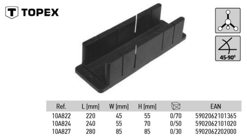 Topex gérláda 280mm műanyag fekete