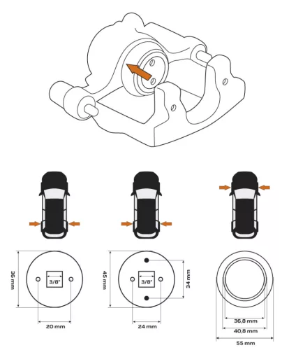 Neo Tools Tárcsafék munkahenger visszanyomó készlet mini